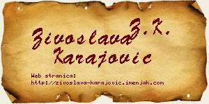 Živoslava Karajović vizit kartica